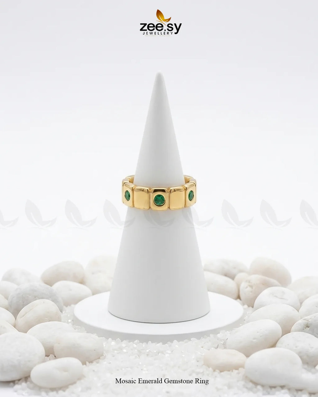Mosaic Emerald Gemstone Ring