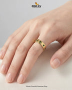 Mosaic Emerald Gemstone Ring