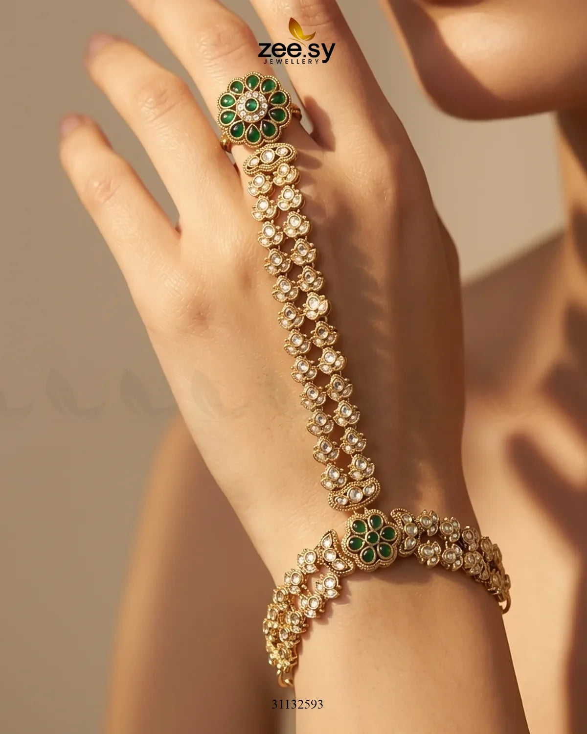 Mughal Floral Stone Anja Bracelet