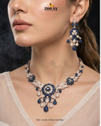 Ocean Zirconia Necklace Set - Black
