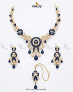 Ocean Zirconia Necklace Set - Black