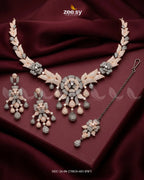 Ocean Zirconia Necklace Set - Black