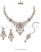 Ocean Zirconia Necklace Set - Black