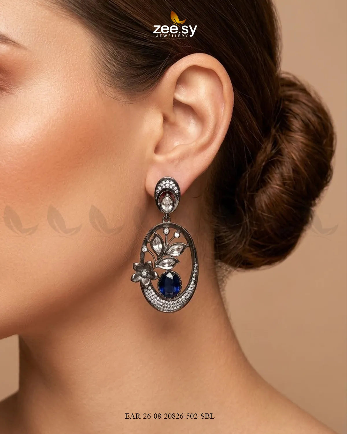 Orla Oval Crystal Drop Earrings