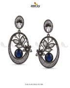 Orla Oval Crystal Drop Earrings