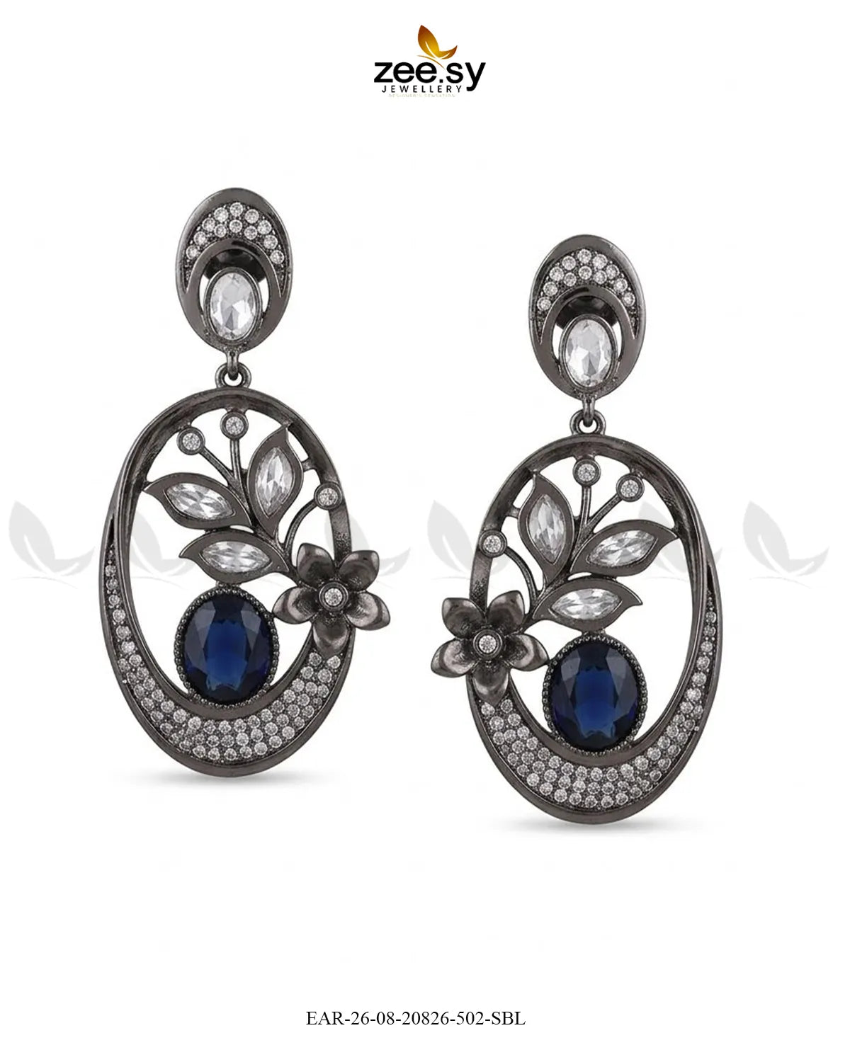Orla Oval Crystal Drop Earrings