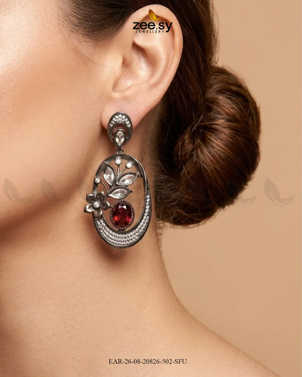 Orla Oval Crystal Drop Earrings