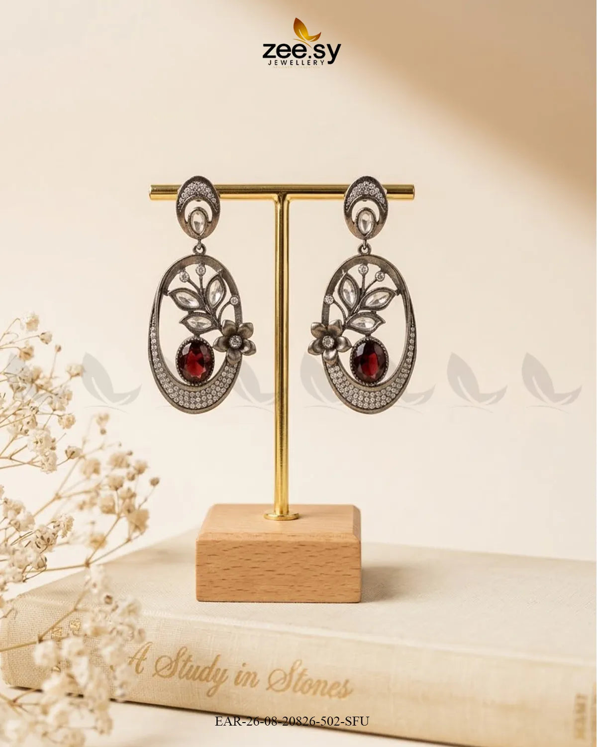 Orla Oval Crystal Drop Earrings