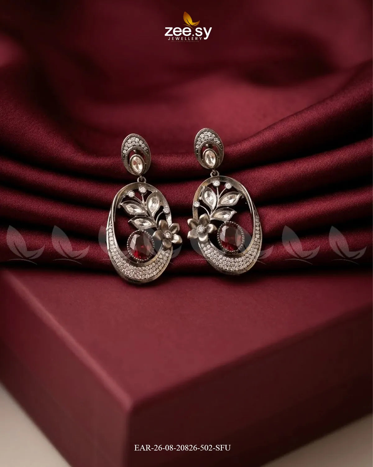 Orla Oval Crystal Drop Earrings