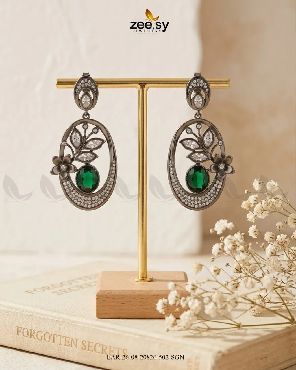 Orla Oval Crystal Drop Earrings