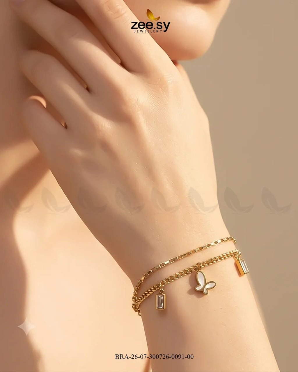 Ornate Multi Chain Butterfly Bracelet