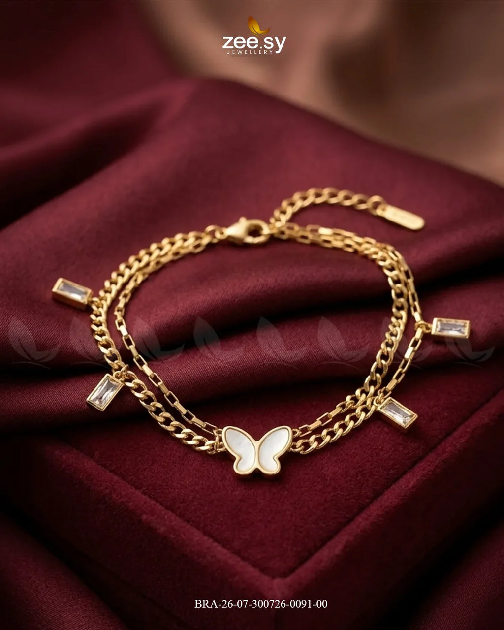 Ornate Multi Chain Butterfly Bracelet