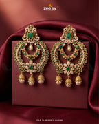 Ornate Multi Stone Chandbali Earrings