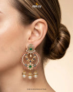 Ornate Multi Stone Chandbali Earrings