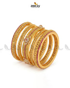 Ornate Petal Medallion Bangles