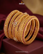 Ornate Petal Medallion Bangles
