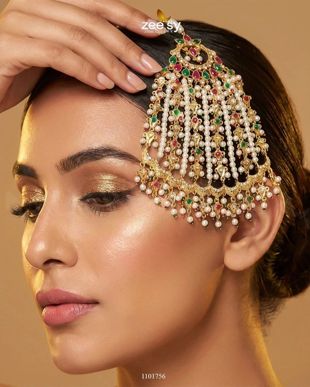 Peacock Gemstone Pearl Jhumar