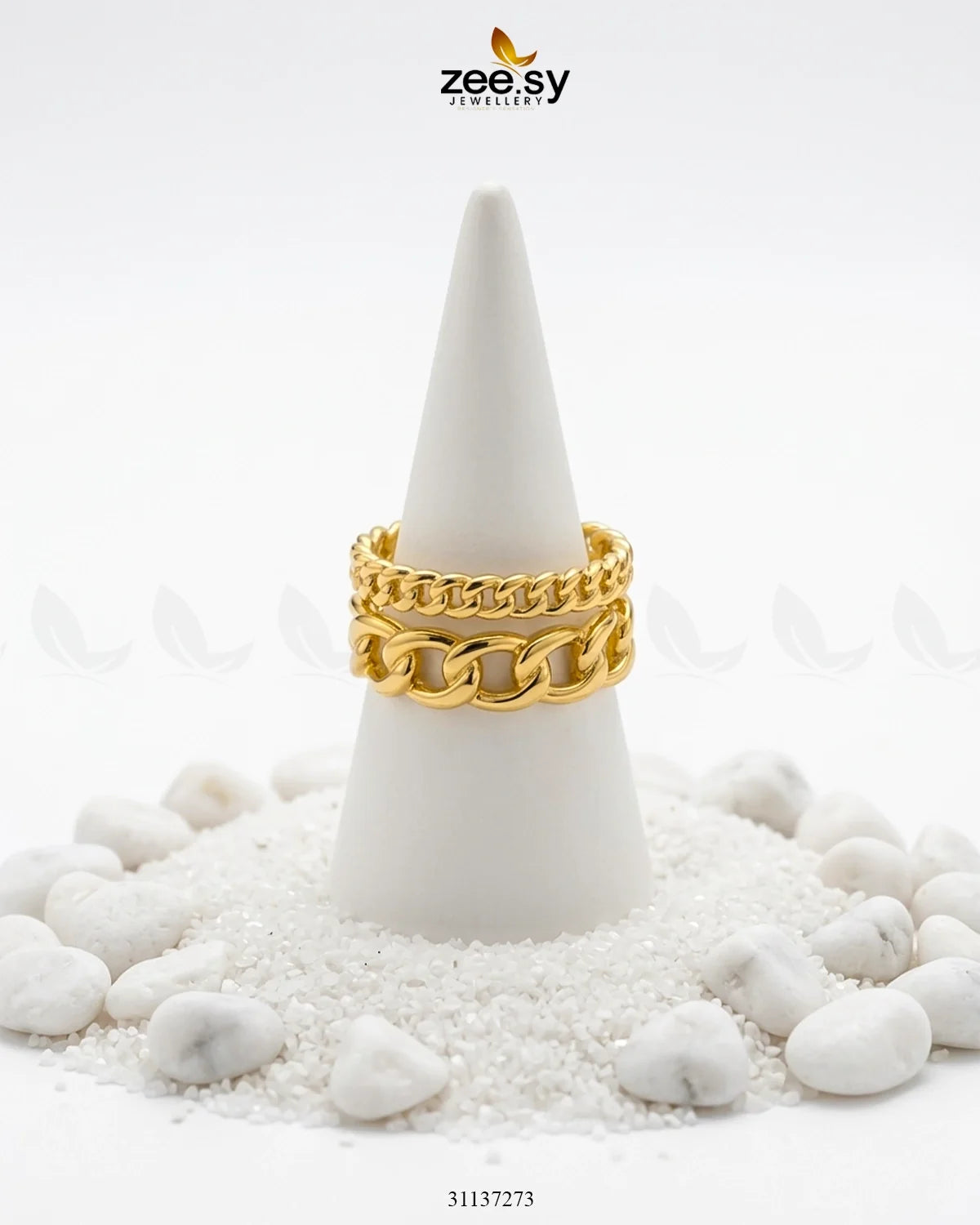 Radiant Morning Dew Gilded Ring