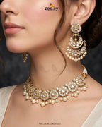 Refined Kundan Pearls Necklace Set