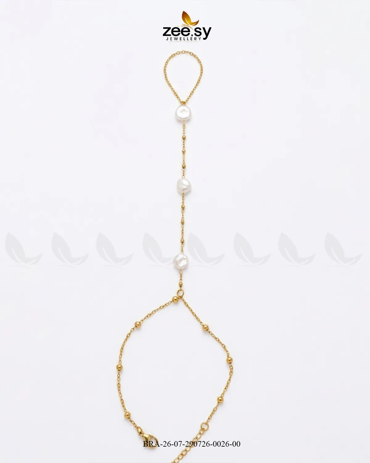Refined Triple Pearl Finger Bracelet