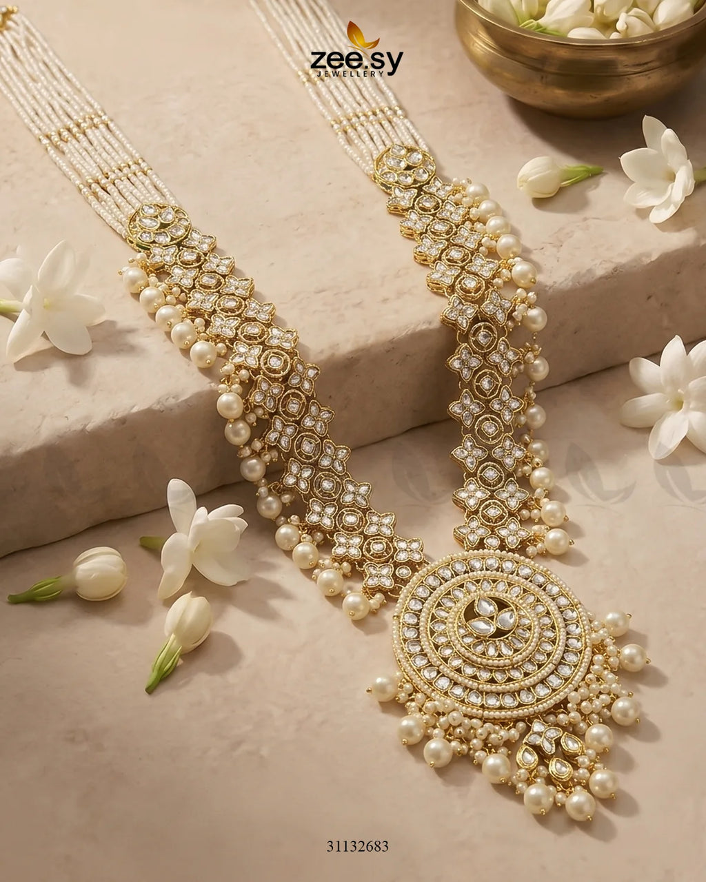 Rich Round Kundan Malla Set