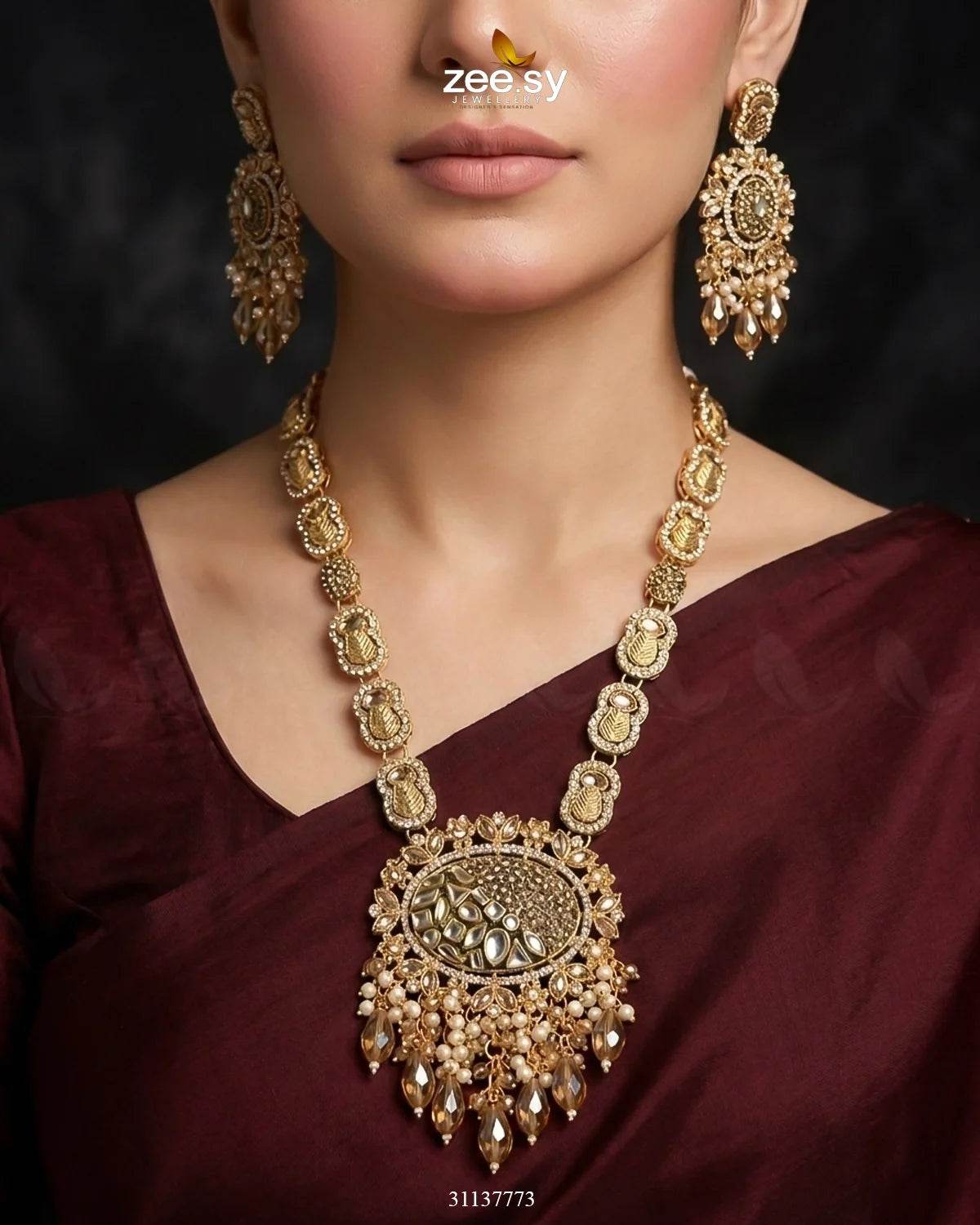 Royal Kundan Malla Necklace Set