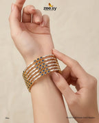 Royal Motif Ornate Jewel Bangles - Blue