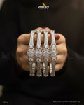 Rich Sentimental Tiered Motif Bangles - Silver