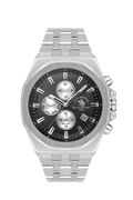 Quartz Dual Time Gents Watch – Gun Black IP Steel Chain (SB.1.10546-2)