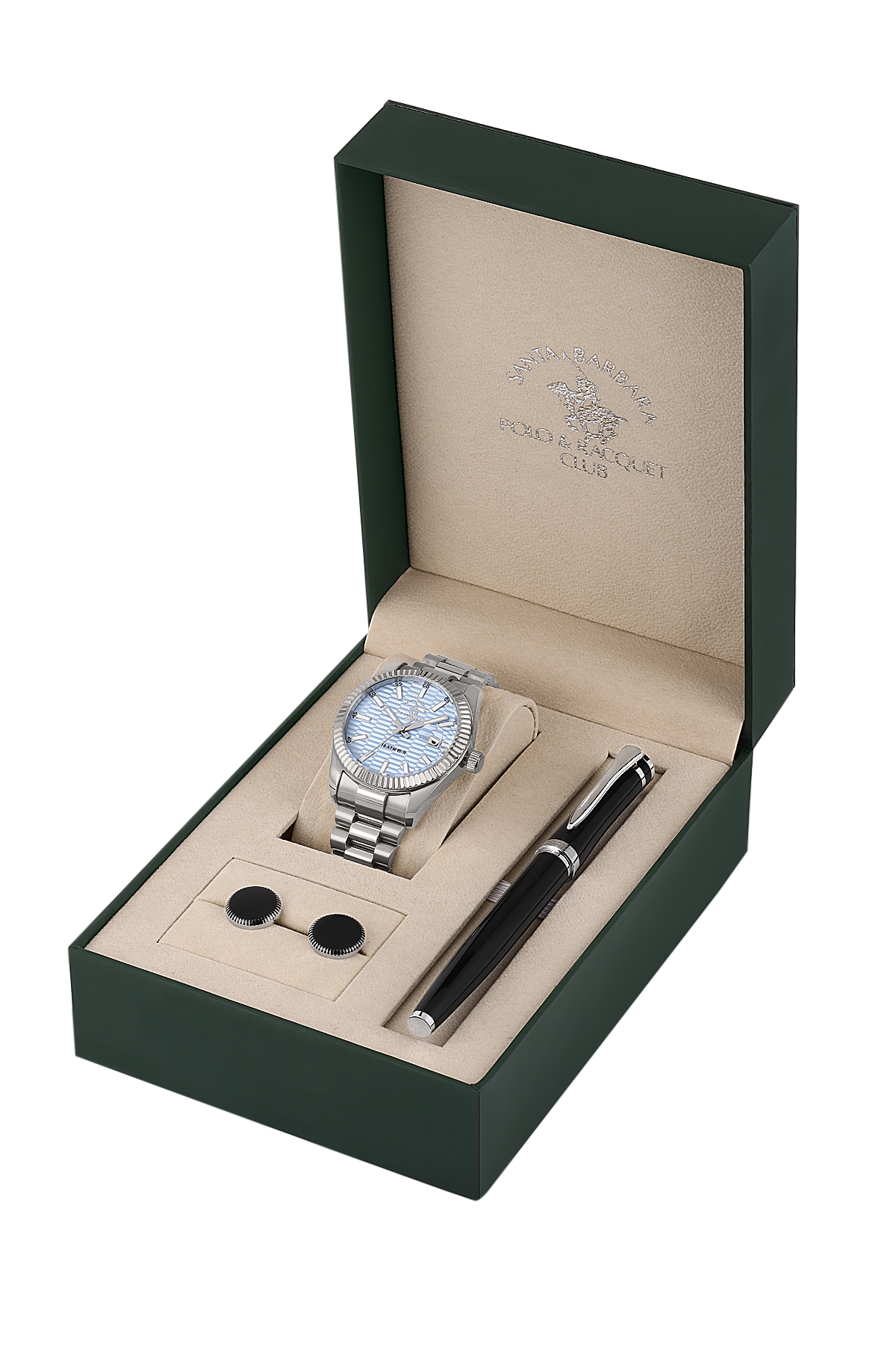 Gents Gift Watch Set – Blue Silver Chain (SB.1.10646-1)