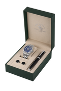 Gents Gift Watch Set – Dark Blue Silver Chain (SB.1.10646-3)