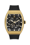 Skeleton Automatic Gents Watch – Black IP Gold Leather (SB.1.10650-4)