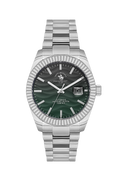 Automatic Date Gents Watch – Black Green Silver Chain (SB.1.10654-3)