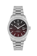 Automatic Date Gents Watch – Black Red Silver Chain (SB.1.10654-4)