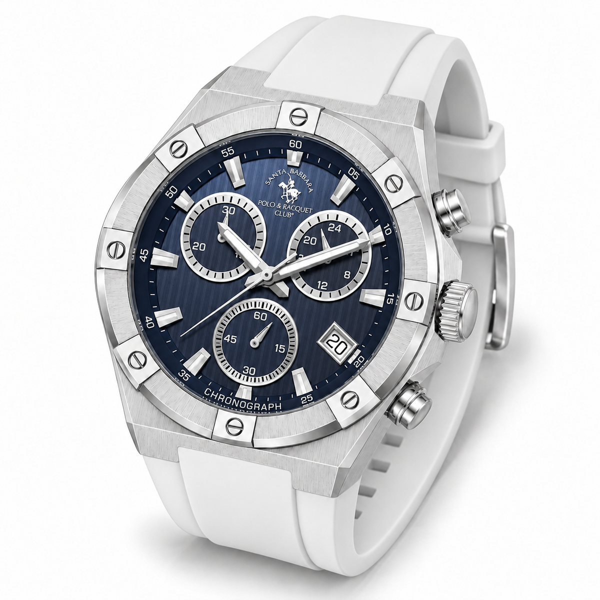 Chronograph Gents Watch – Dark Blue Silicon Strap (SB.1.10659-2)