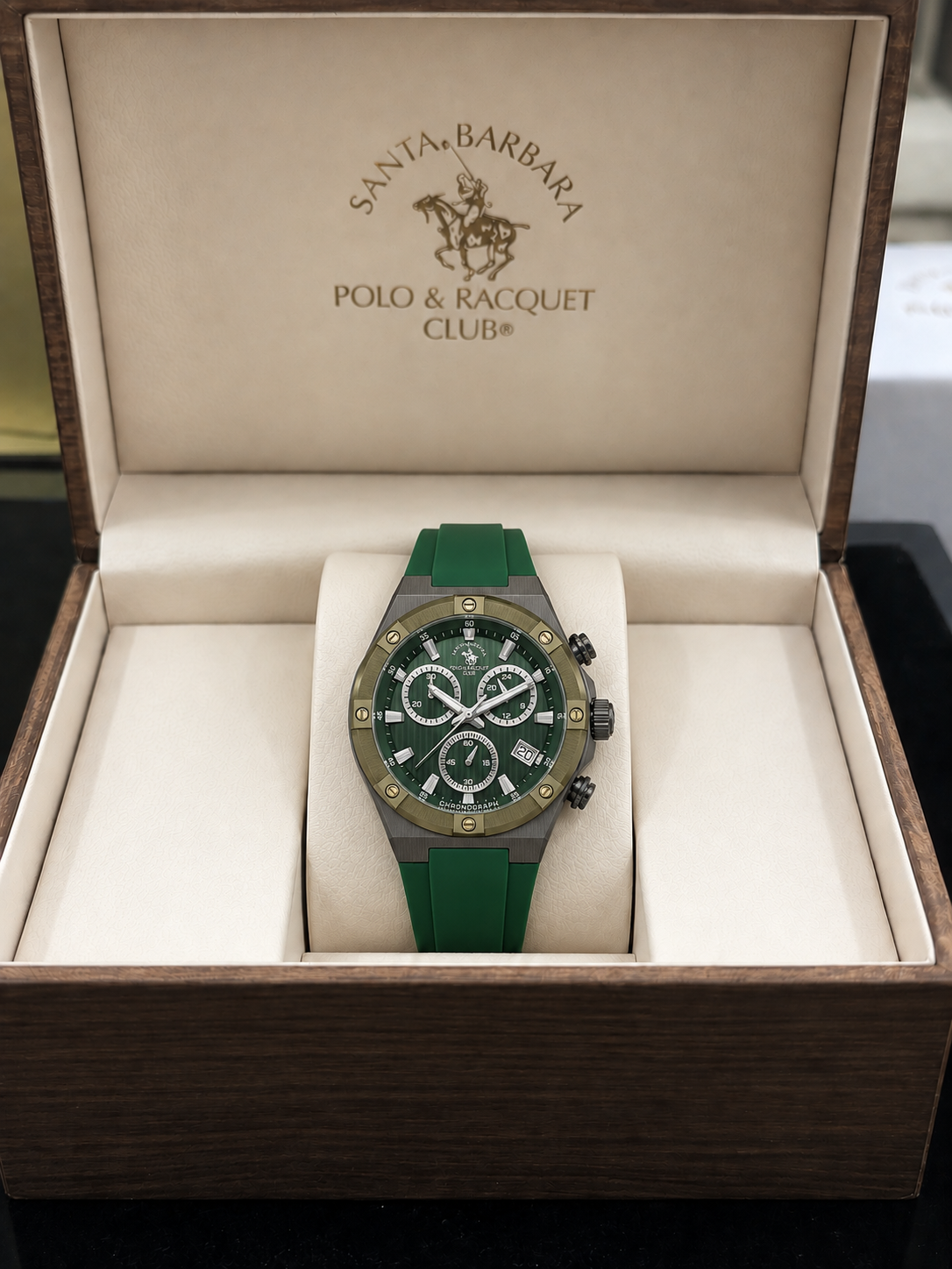Chronograph Gents Watch – Dark Green Gun Strap (SB.1.10659-4)