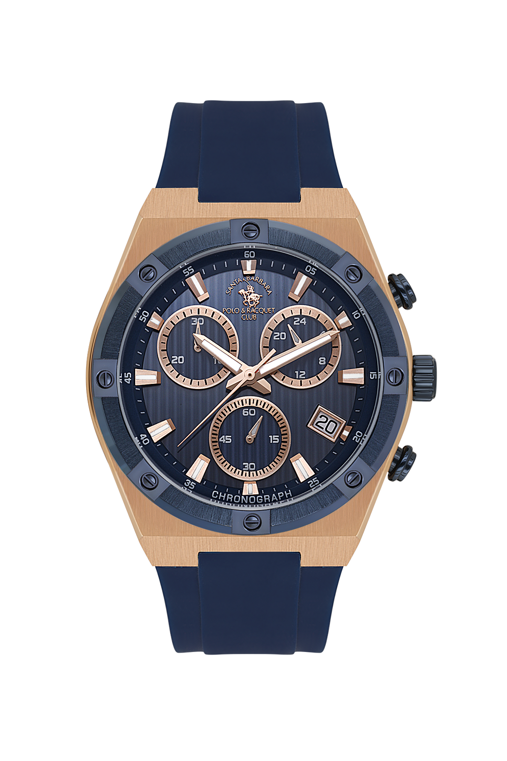 Chronograph Gents Watch – Blue Rosegold Silicon (SB.1.10659-5)