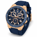 Chronograph Gents Watch – Blue Rosegold Silicon (SB.1.10659-5)