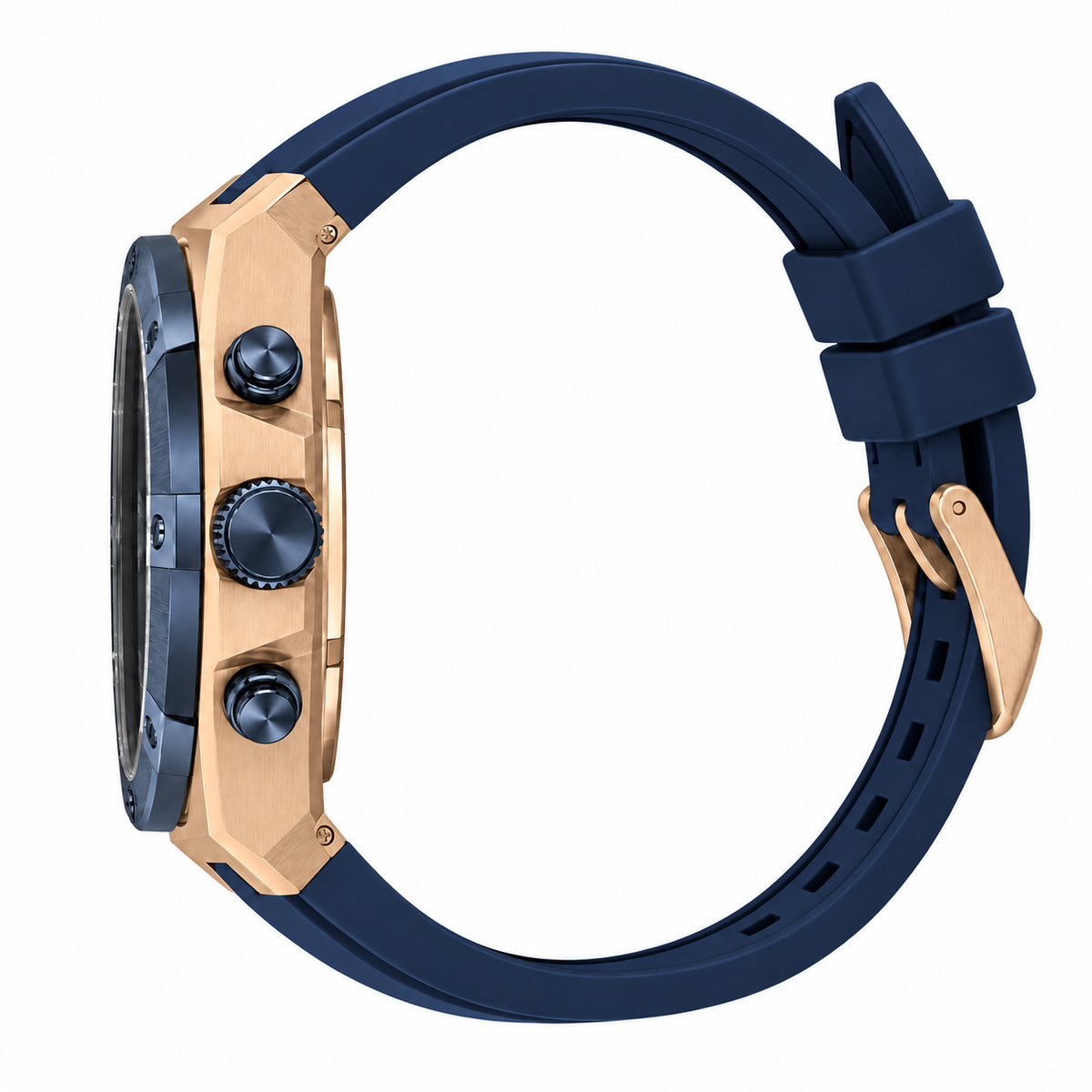 Chronograph Gents Watch – Blue Rosegold Silicon (SB.1.10659-5)