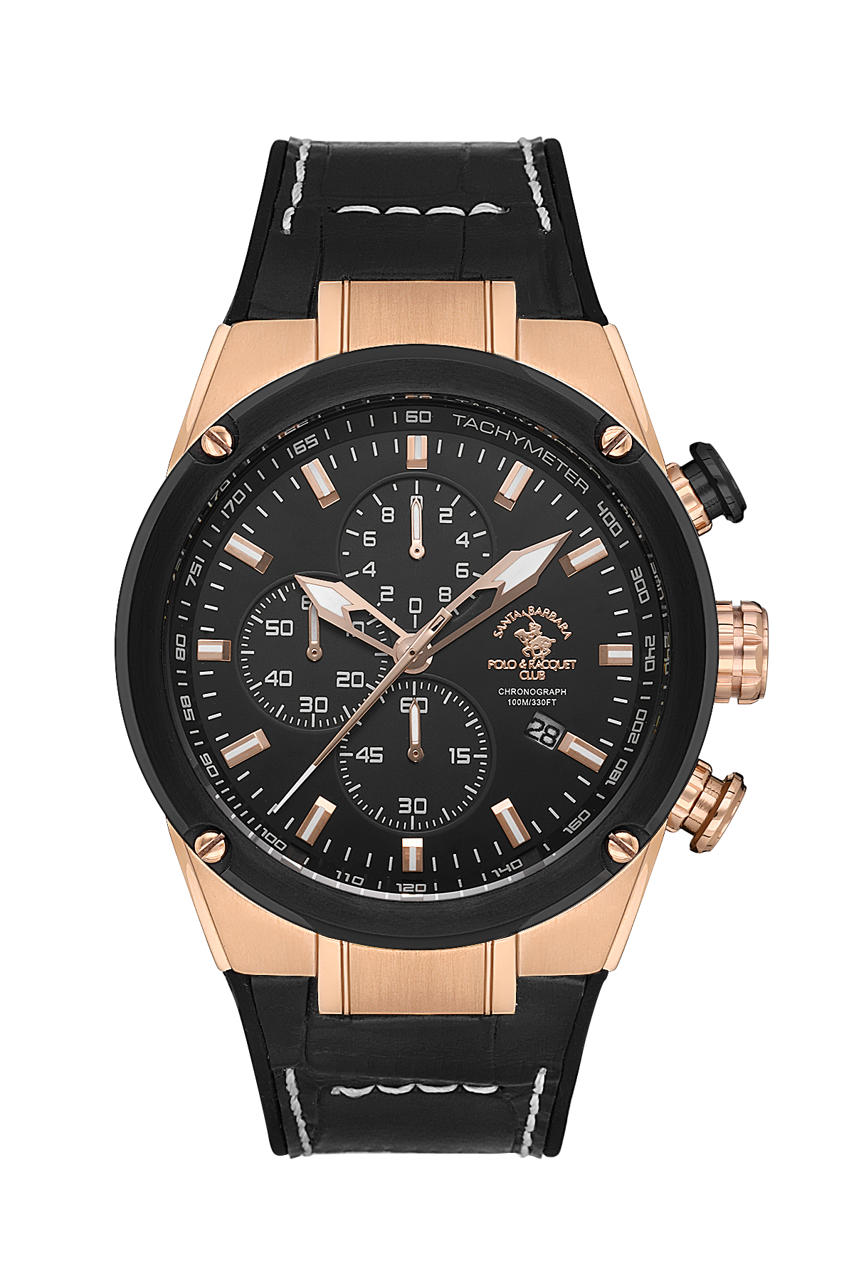 Multifunction Gents Watch – Black Leather Strap (SB.3.10001-1)