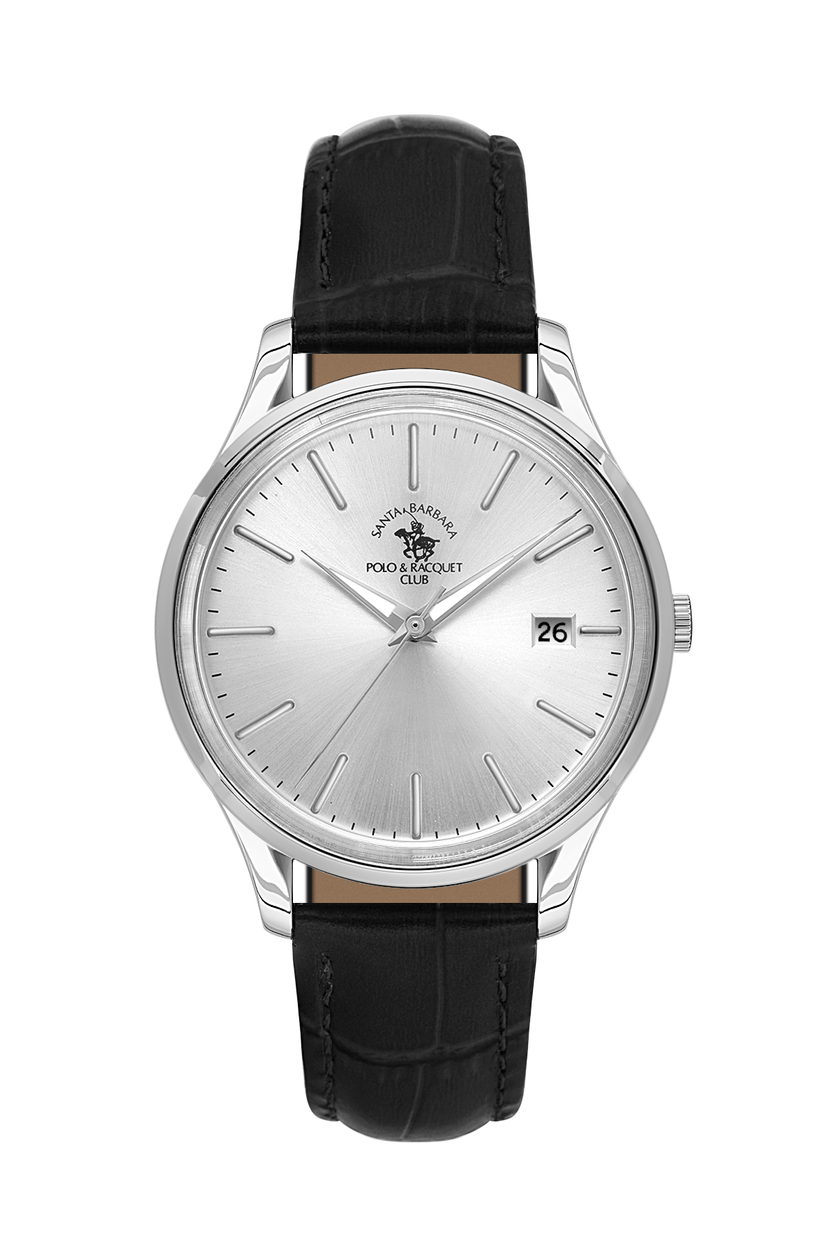 Gents Watch – Silver Leather Strap (SB.8.10011-1)