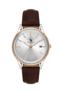 Gents Watch – Silver Rosegold Leather (SB.8.10011-6)