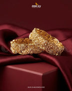 Scalloped Pearl Filigree Statement Bangles