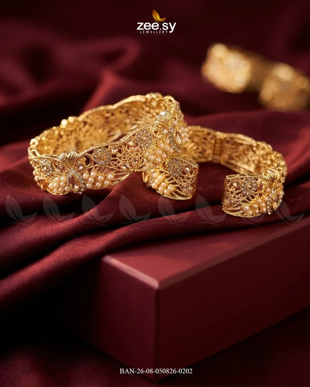 Scalloped Pearl Filigree Statement Bangles