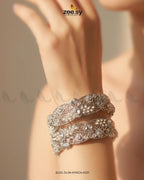 Scalloped Pearl Filigree Statement Bangles