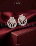 Dainty Floral Gemstone Earrings - Silver