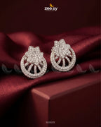 Dainty Floral Gemstone Earrings - Silver