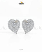 Silver Heart Cluster Pendant Set