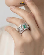 Silver Royal Oval Stone Ring