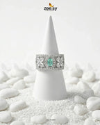 Silver Royal Oval Stone Ring